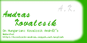 andras kovalcsik business card